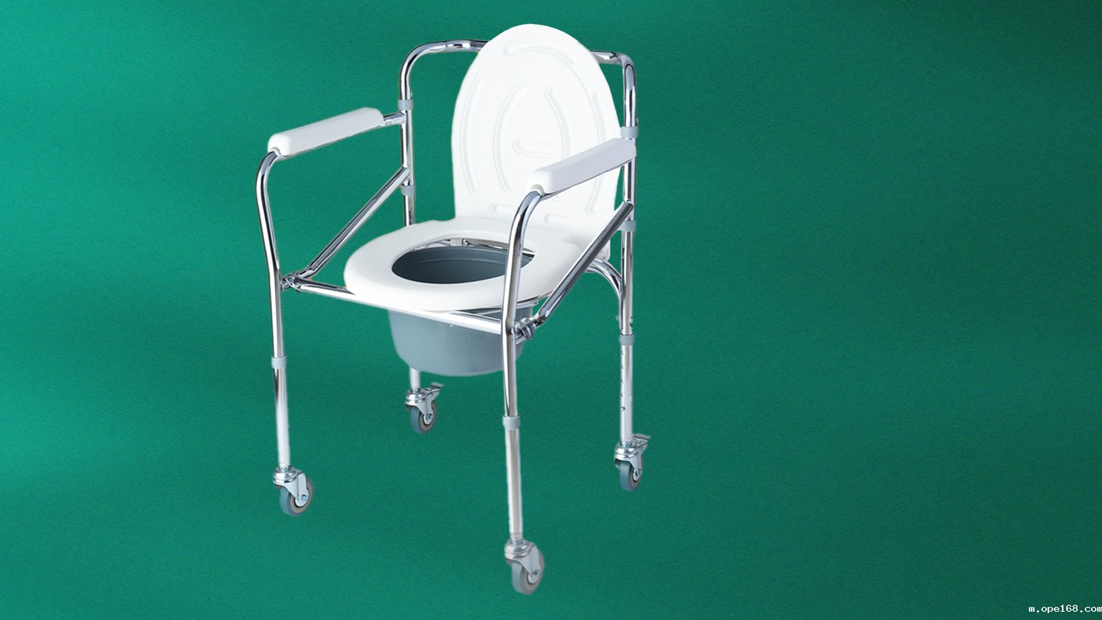 Plated potty chair with wheel